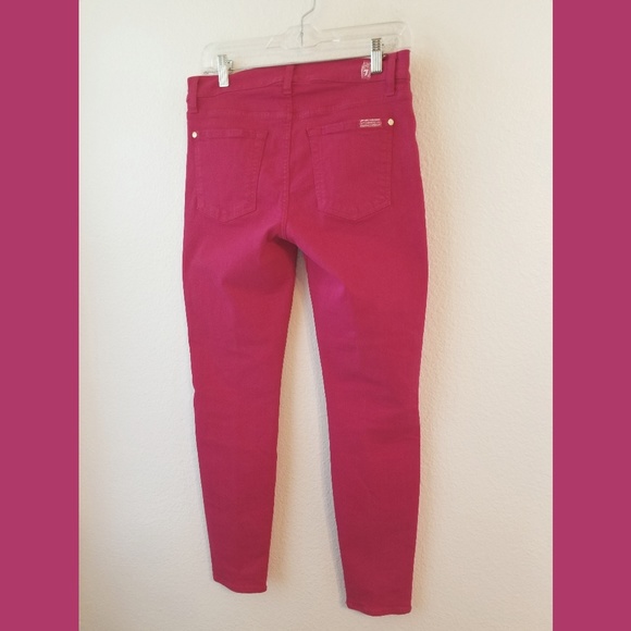7 For All Mankind Pink Skinny Jeans Sz 28 - Picture 6 of 7